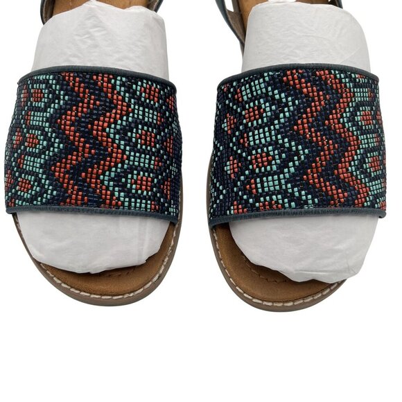 Bearpaw Meeka Women 11 Aztec Slingback Sandals Southwestern Beaded Suede Footbed - Picture 6 of 12